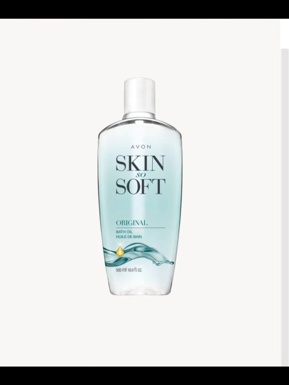 Avon Skin So Soft Original Bath Oil - Light Aqua Bottle